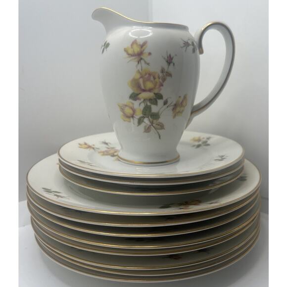 12 PIECE SET Rosenthal 3012 CHARLENE AIDA White EXC PRISTINE Creamer + 11 Plates - Picture 1 of 12